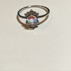 Oomiay Crystal Silver Ring